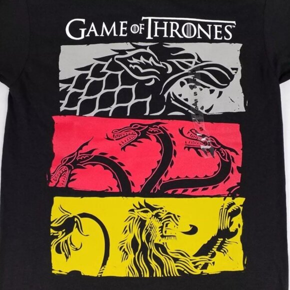 Game of Thrones 2017 Black Three House Graphic Short Sleeve T-Shirt Unisex S - Picture 2 of 10